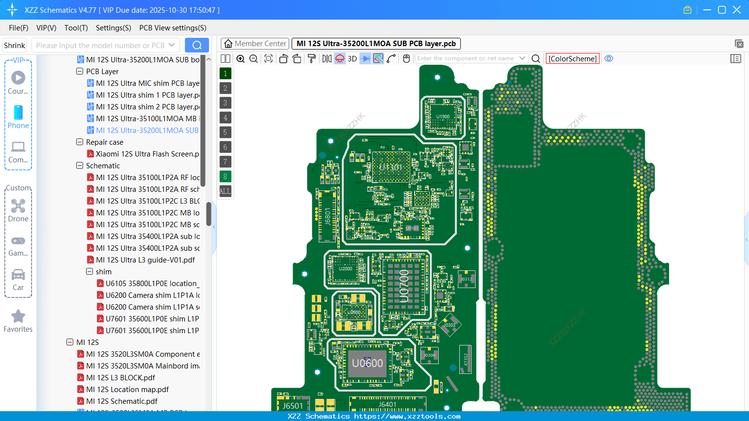 Xiaomi MI 12S Ultra-35200L1MOA SUB PCB Layer